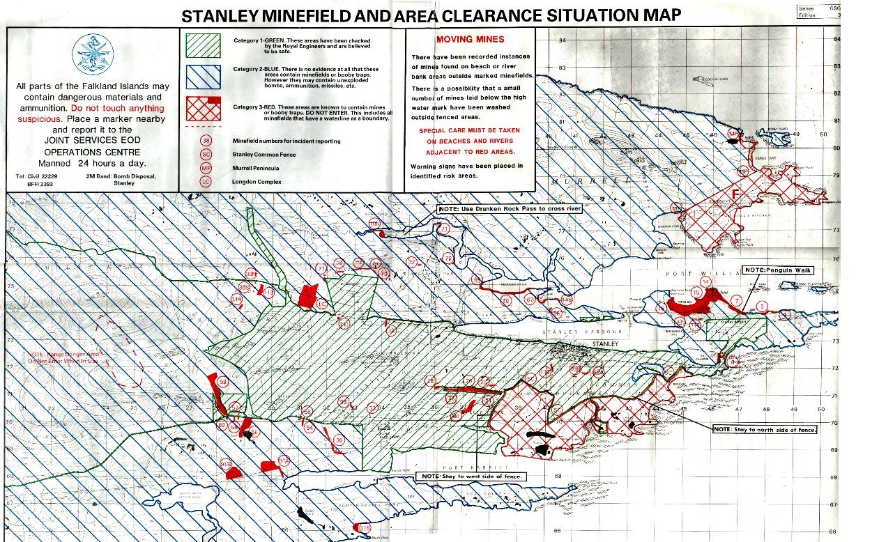 Falklands Minefield Map